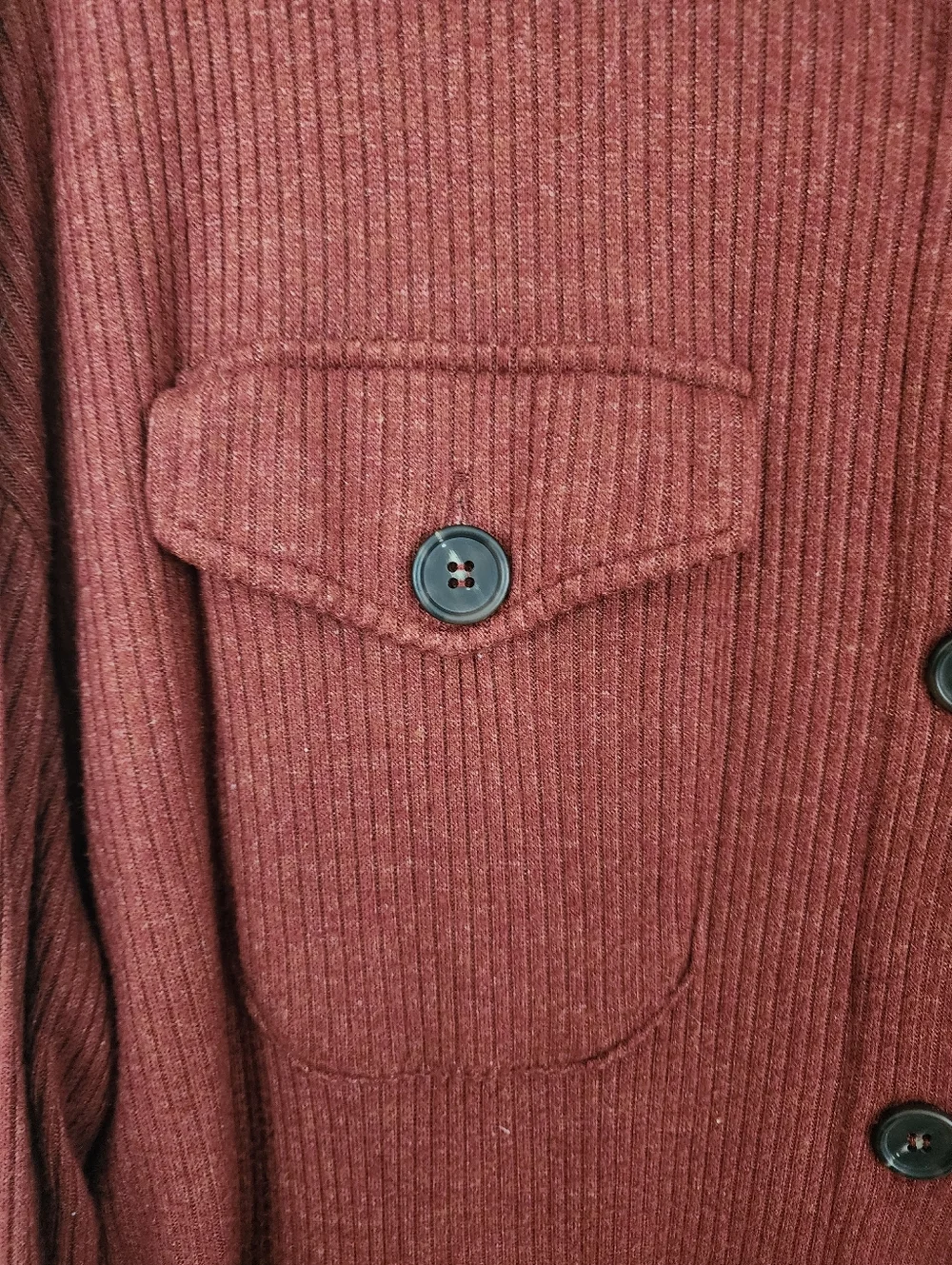 Zenana Ribbed Button-Up Shacket in Rust Size XL. - Picture 3 of 9